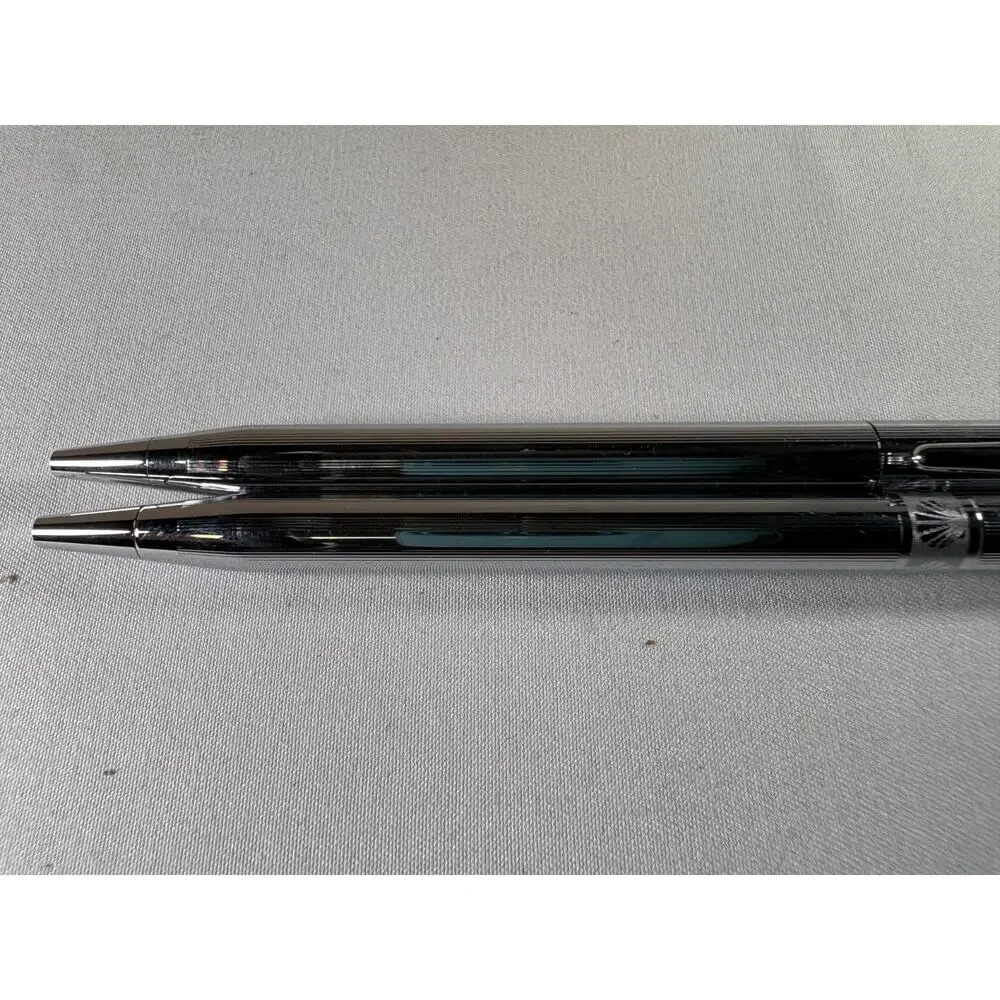 Cross Chrome Ballpoint Pen Mechanical Pencil Set USA Made Vintage